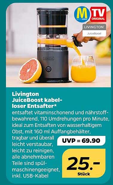Livington JuiceBoost kabelloser Entsafter*