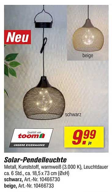 Solar-Pendelleuchte