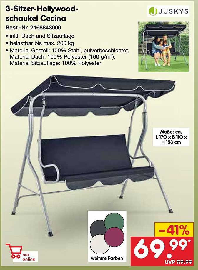 3-Sitzer-Hollywoodschaukel Cecina