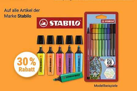 30% Rabatt auf alle Artikel der Marke Stabilo