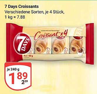 7 Days Croissants – Verschiedene Sorten, je 4 Stück