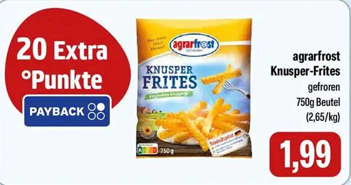 Agrarfrost Knusper-Frites 750g Beutel