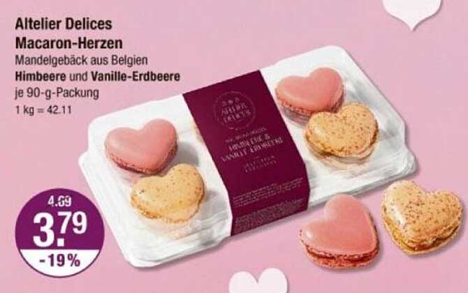 Altelier Delices Macaron-Herzen - Mandelgebäck aus Belgien