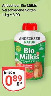 Andechser Bio Milkis - Verschiedene Sorten