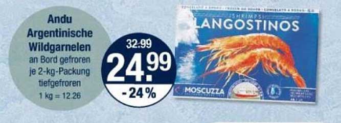 Andu Argentinische Wildgarnelen an Bord gefroren, je 2-kg-Packung tiefgefroren