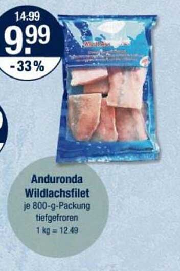 Anduronda Wildlachsfilet je 800-g-Packung tiefgefroren