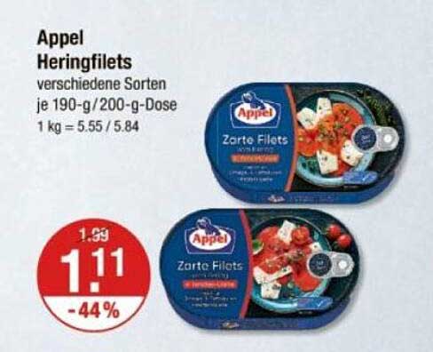 Appel Heringfilets verschiedene Sorten je 190-g/200-g-Dose