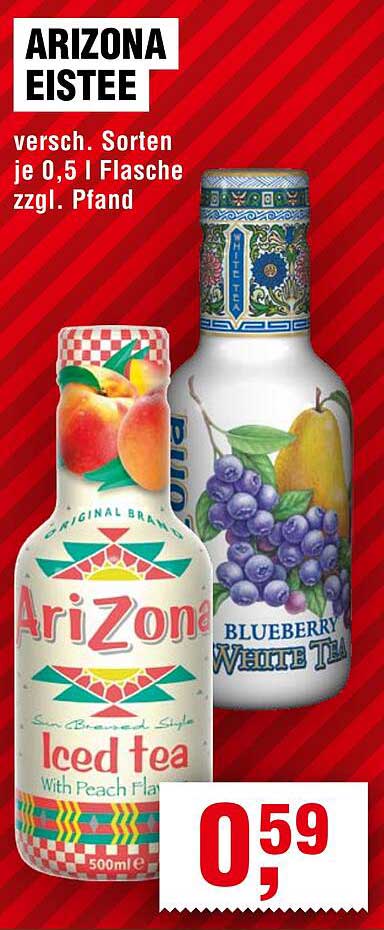 ARIZONA EISTEE versch. Sorten je 0,5 l Flasche zzgl. Pfand