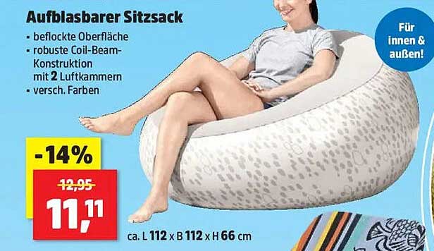 Aufblasbarer Sitzsack