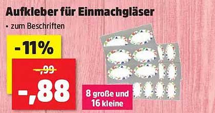 Aufkleber für Einmachgläser