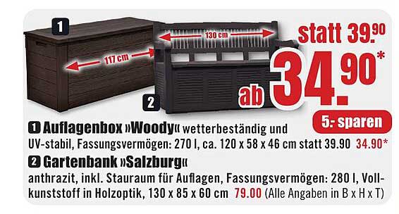 Auflagenbox »Woody« und Gartenbank »Salzburg«