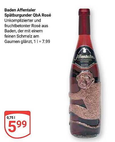 Baden Affentaler Spätburgunder QbA Rosé