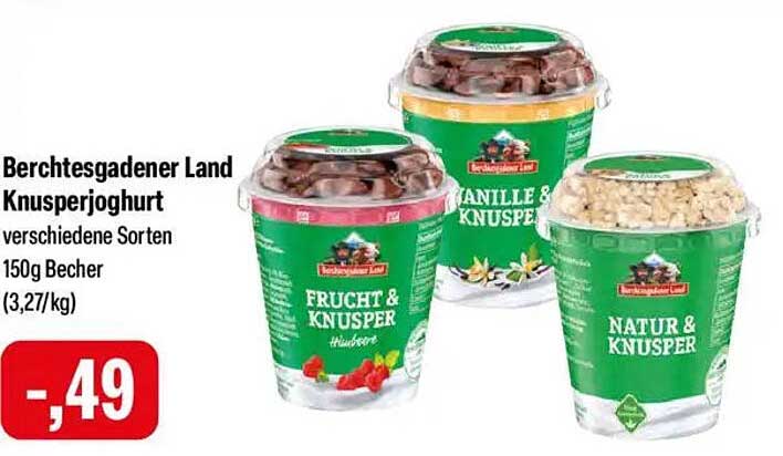 Berchtesgadener Land Knusperjoghurt – verschiedene Sorten 150g Becher