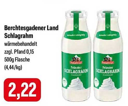Berchtesgadener Land Schlagsahne 500g Flasche