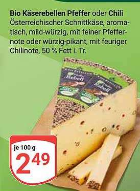 Bio Käserebellen Pfeffer oder Chili