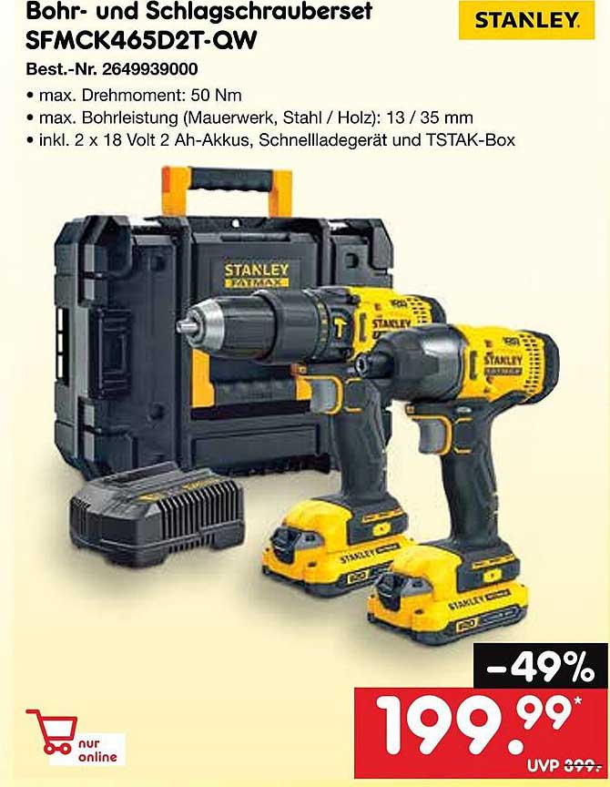 Bohr- und Schlagschrauberset SFMCK465D2T-QW von Stanley