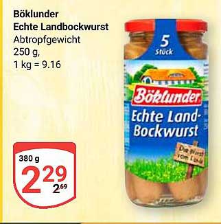 Böklunder Echte Landbockwurst 380 g