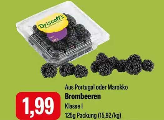 Brombeeren aus Portugal oder Marokko - Klasse I, 125g Packung