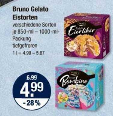 Bruno Gelato Eistorten - verschiedene Sorten 850-ml bis 1000-ml-Packung