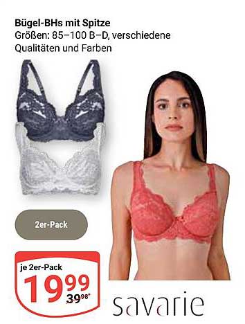 Bügel-BHs mit Spitze – 2er-Pack von savarie