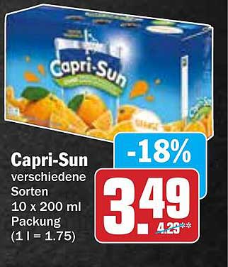 Capri-Sun verschiedene Sorten 10 x 200 ml Packung