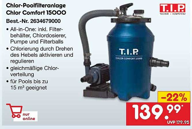 Chlor-Poolfilteranlage Chlor Comfort 15000