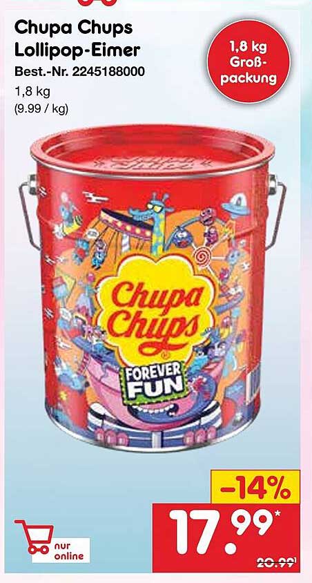 Chupa Chups Lollipop-Eimer 1,8 kg