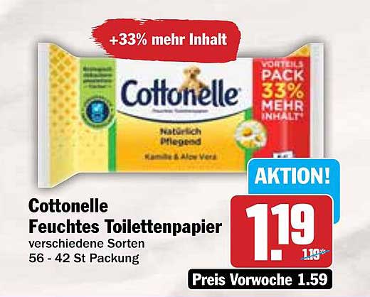 Cottonelle Feuchtes Toilettenpapier 56 - 42 St Packung