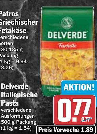 Delverde Italienische Pasta 500 g - Jetzt nur 0,77 €