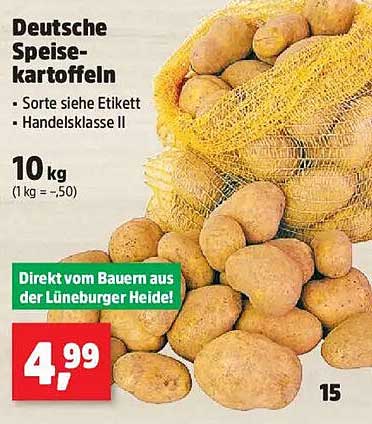Deutsche Speisekartoffeln - 10 kg zum unschlagbaren Preis