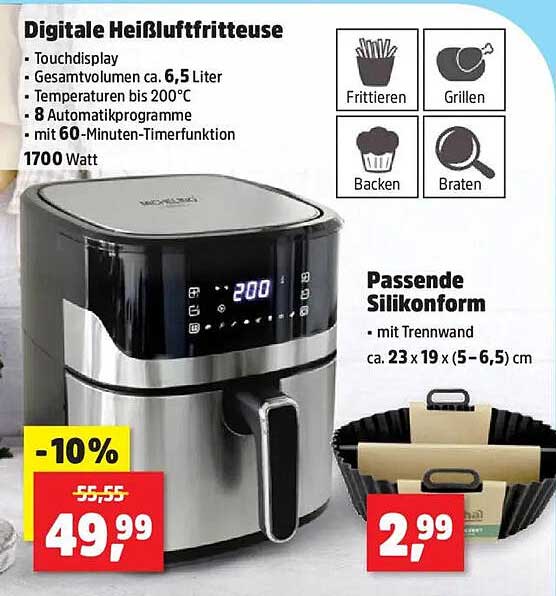 Digitale Heißluftfritteuse