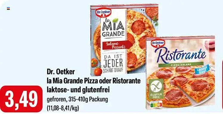 Dr. Oetker la Mia Grande Pizza oder Ristorante laktose- und glutenfrei