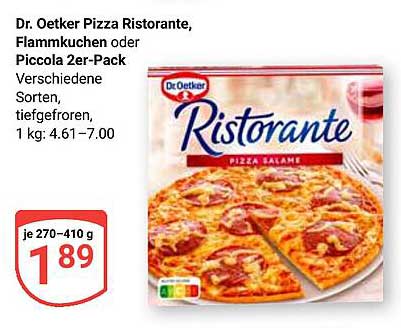 Dr. Oetker Pizza Ristorante, Flammkuchen oder Piccola 2er-Pack