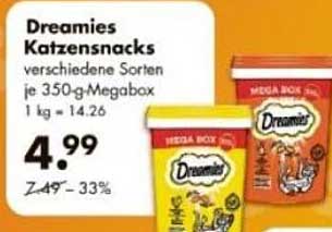 Dreamies Katzensnacks verschiedene Sorten je 350-g-Megabox
