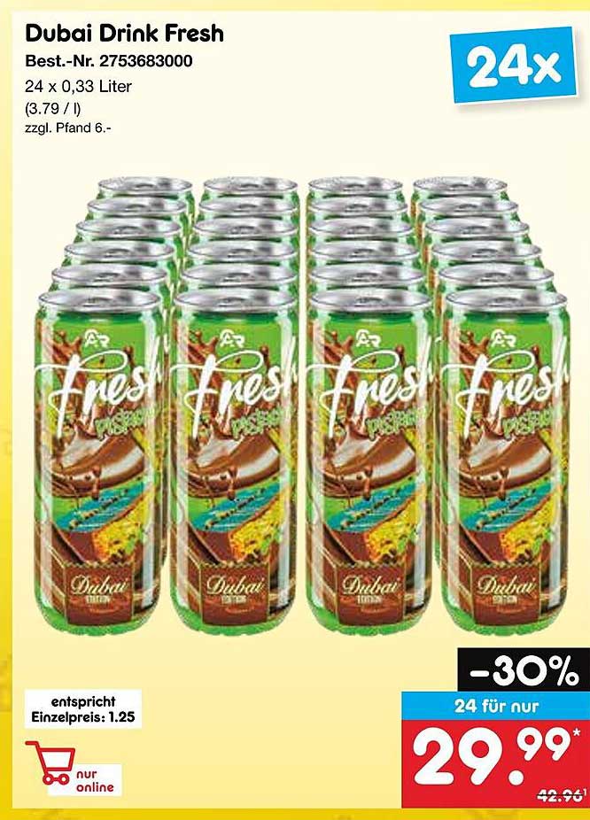 Dubai Drink Fresh 24 x 0,33 Liter