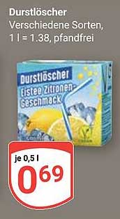 Durstlöscher Verschiedene Sorten, 0,5 l - nur 0,69 €