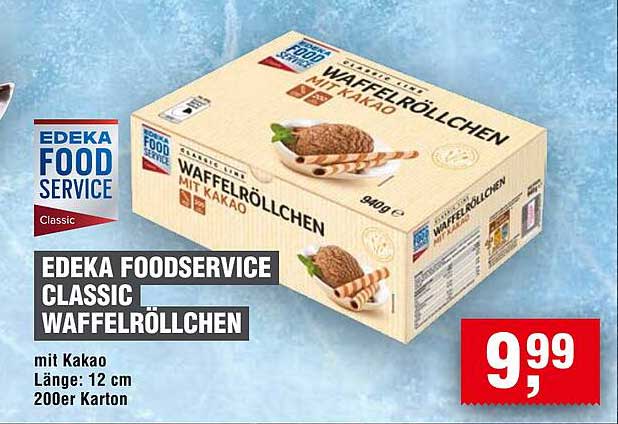 Edeka Foodservice Classic Waffelröllchen mit Kakao 940g
