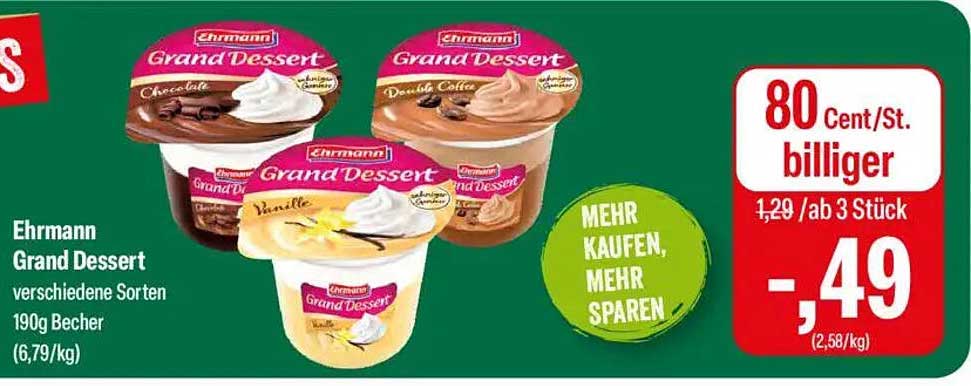 Ehrmann Grand Dessert - verschiedene Sorten 190g Becher