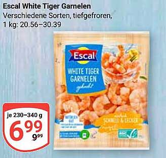 Escal White Tiger Garnelen, verschiedene Sorten, tiefgefroren