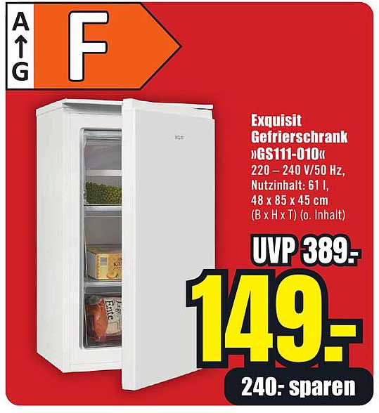 Exquisit Gefrierschrank »GS111-010«