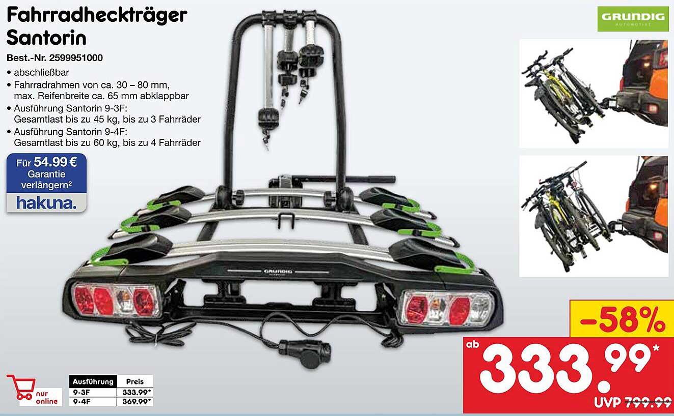 Fahrradheckträger Santorin