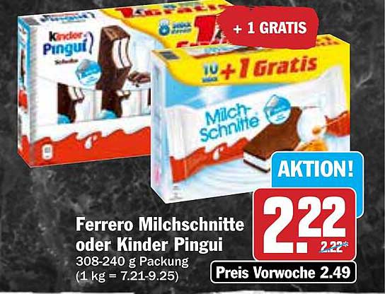 Ferrero Milch Schnitte oder Kinder Pingui