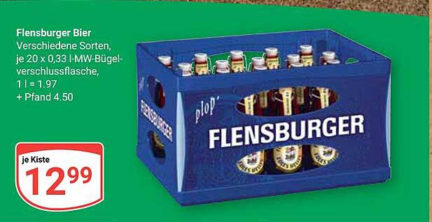 Flensburger Bier – Verschiedene Sorten, je 20 x 0,33 l MW-Bügelverschlussflasche