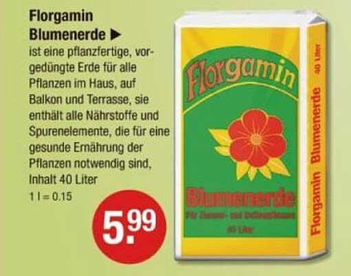 Florgamin Blumenerde 40 Liter