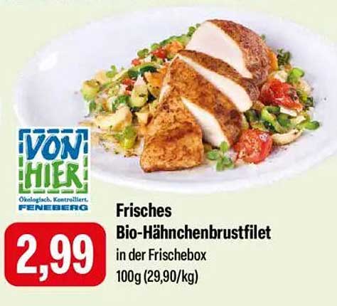 Frisches Bio-Hähnchenbrustfilet in der Frischebox