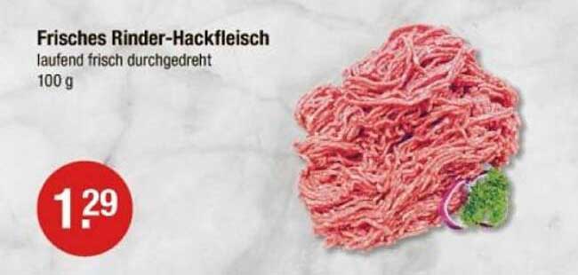 Frisches Rinder-Hackfleisch laufend frisch durchgedreht 100 g