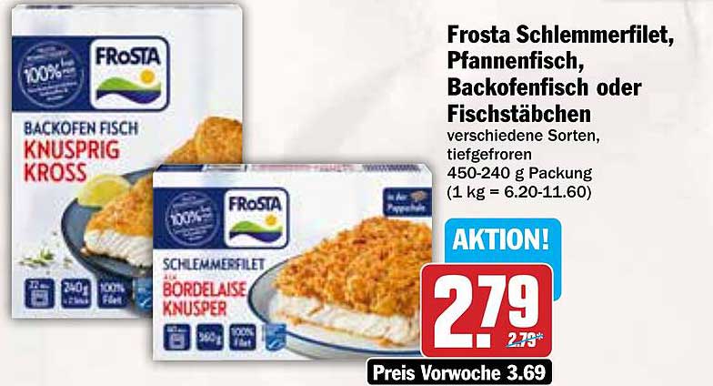 Frosta Schlemmerfilet, Pfannenfisch, Backofenfisch oder Fischstäbchen