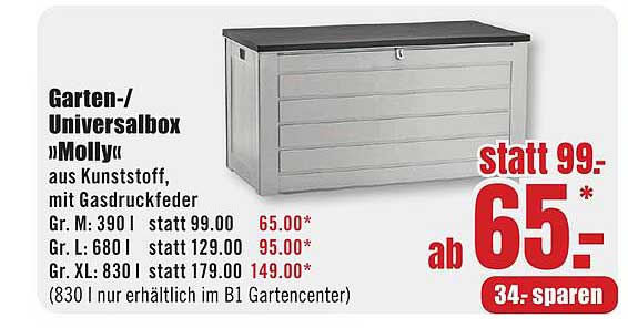 Garten-/Universalbox »Molly« aus Kunststoff, mit Gasdruckfeder