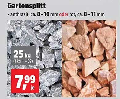 Gartensplitt - anthrazit oder rot
