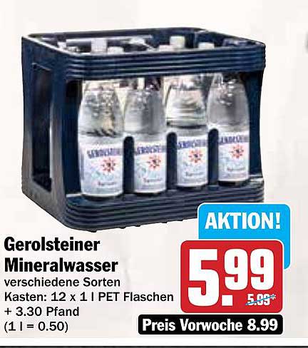 Gerolsteiner Mineralwasser - 12 x 1 PET Flaschen